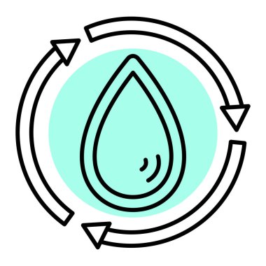 Su damlası ikon vektörü. İnce çizgi işareti. izole edilmiş sınır sembolü çizimi