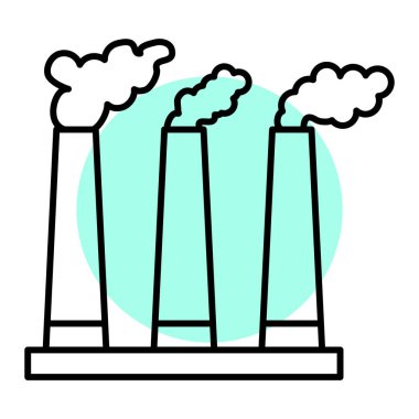 Fabrika binası ikon vektör çizimi tasarımı