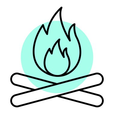 Yanan ateşin vektör çizimi