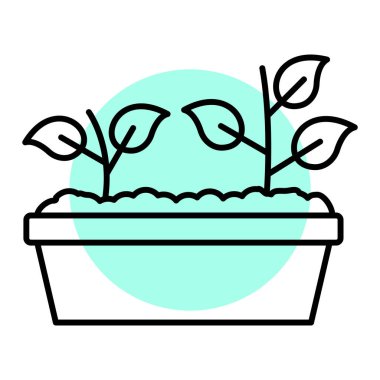 saksı bitkileri ve çiçek vektör illüstrasyon tasarımlı bitki saksısı