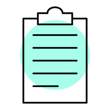 Liste simgesi ve vektör illüstrasyonlu pano