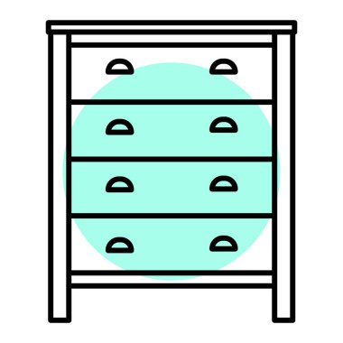 Kabine ikonu vektör illüstrasyonu