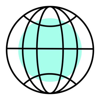 küresel küre simgesi. Web için dünya vektör simgelerinin özet çizimi