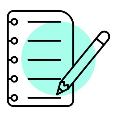 Beyaz arkaplan üzerinde kalem simgesi, vektör illüstrasyonu