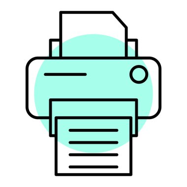 Yazıcı simgesi vektör illüstrasyonu