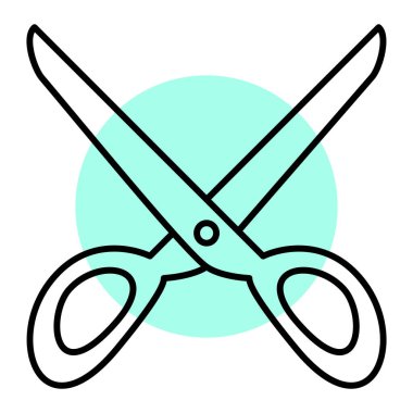 Makas simgesi. Web için makas vektör simgelerinin özet çizimi