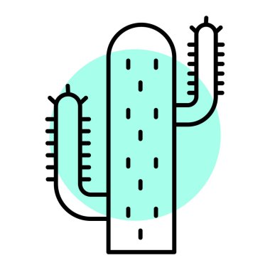 Kaktüs. Web simgesi basit illüstrasyon