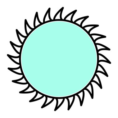 Güneş ikonu. Web için yaz günü vektör simgelerinin basit çizimi