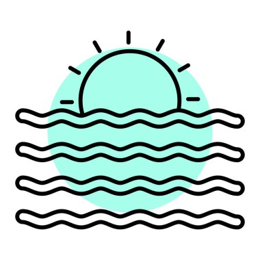 deniz ve sahil ikonu vektör illüstrasyon grafik tasarımı