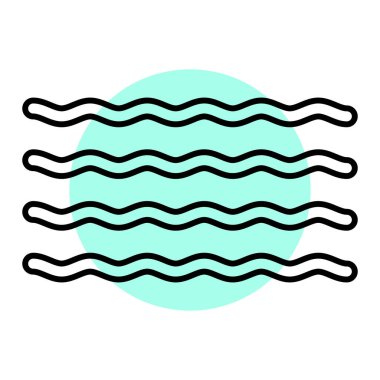 Su dalgası ikonu. Ağ için deniz vektörü sembolünün özet çizimi