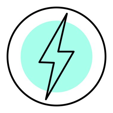 Şimşek simgesi, vektör illüstrasyonu