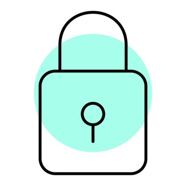 Asma kilit. Web simgesi basit illüstrasyon