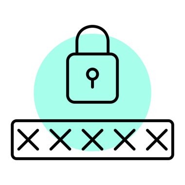 vektör ince çizgi simgesini kilitle