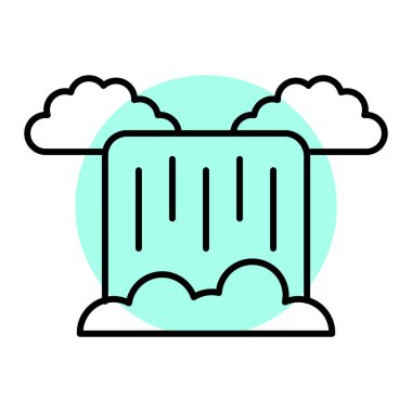 Bulut depolama ikonu vektörü. İnce çizgi işareti. izole edilmiş sınır sembolü çizimi