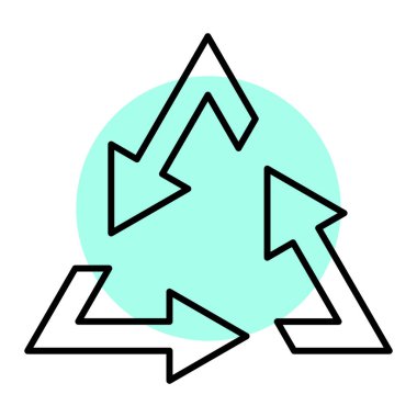 Geri dönüşüm simgesinin vektör illüstrasyonu