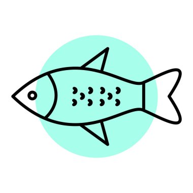 balık simgesi vektör illüstrasyonu