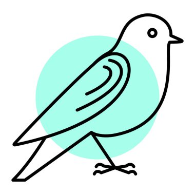 Kuş simgesi. Ağ için kuş vektör simgelerinin özet çizimi