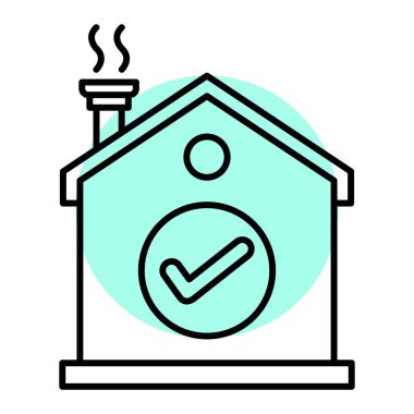 ev vektörü ince çizgi simgesi