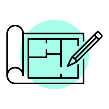 Ayrıntılı plan. Web simgesi basit illüstrasyon