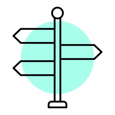 Yol çizgisi simgesi. ince ana hatlı vektör çizimi