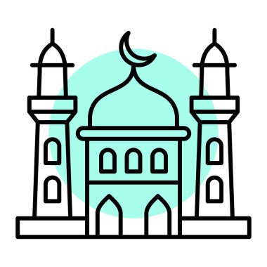 Cami simgesi, vektör, illüstrasyon, dinin sembolü