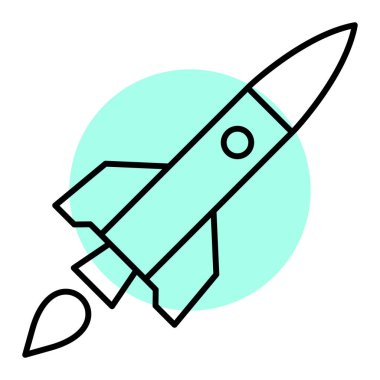 roket ikonu vektör illüstrasyonu