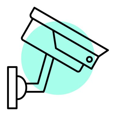 Güvenlik sistemi simgesi. Web için cctv vektör simgelerinin özet çizimi