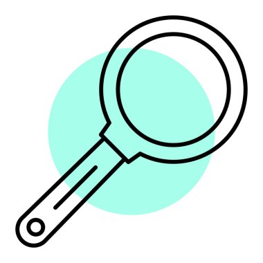 Büyüteç simgesi. Arama vektörü sembolü çizimi. izole edilmiş dış hat biçimi.