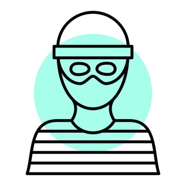 Polis ikonu. Web için hacker vektör simgelerinin düz çizimi