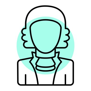 Kadın avatar ikonu. Kadın doktor vektör çizimi sembolü tasarımı