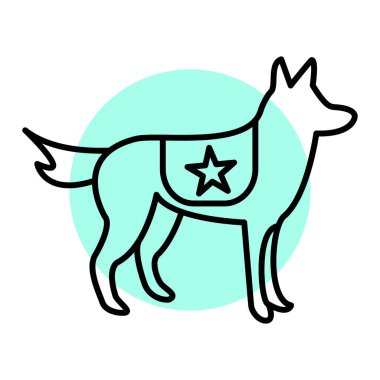 Köpek ikonu. Web için sevimli kedi vektör simgelerinin özet çizimi