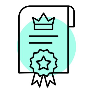 Sertifika ikonu vektör illüstrasyonu