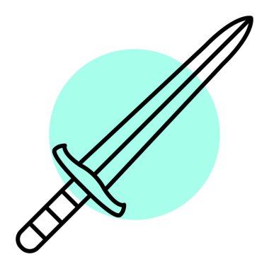 Kılıç simgesi. Web için ortaçağ bıçak vektör simgelerinin basit çizimi