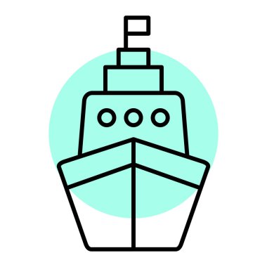 Gemi. Web simgesi basit illüstrasyon