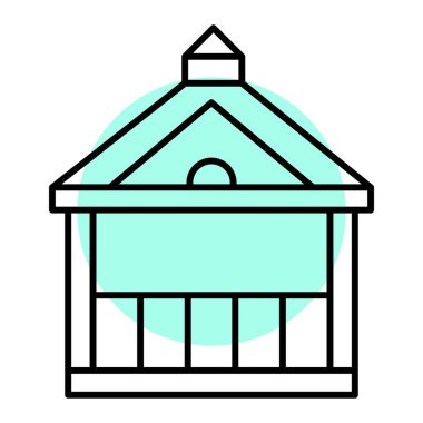 Bir bina simgesinin vektör illüstrasyonu