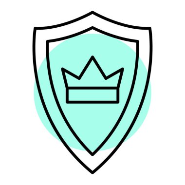 Yeşil yapraklı kalkan ve beyaz arkaplanda gölge