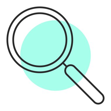 Büyüteç simgesi. Web için arama vektör simgelerinin özet çizimi