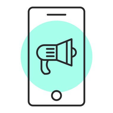 Megafon ikonu vektör illüstrasyonu