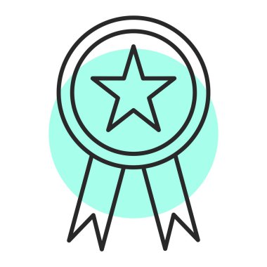 Madalya ikonu. Ödül sembolü vektör illüstrasyonu