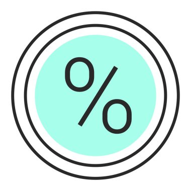 yüzde simgesi vektör illüstrasyonu