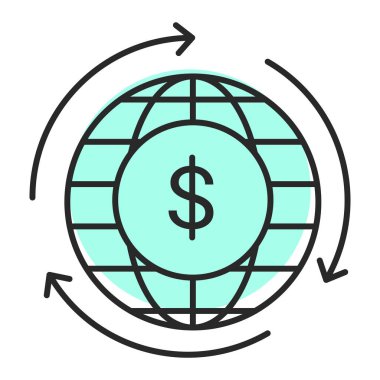 küresel ekonomi simgesi vektör illüstrasyonu