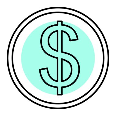 Dolar işareti simgesi. internet düğmesi.