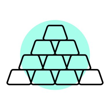 Beyaz arkaplanda izole edilmiş altın külçeleri simgesi. vektör illüstrasyonu