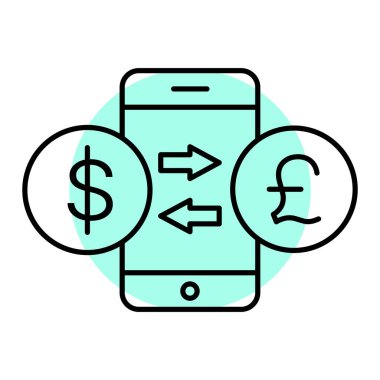 dolar ve para vektör illüstrasyon tasarımlı akıllı telefon