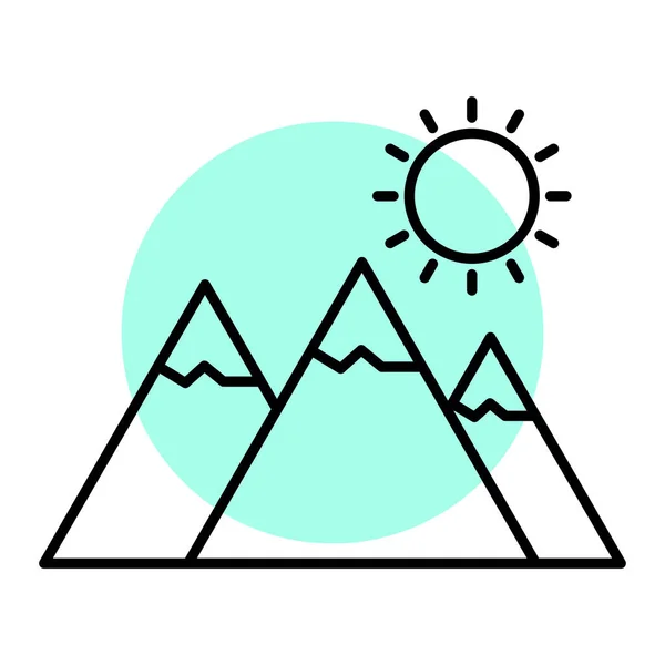 Mountains Ikon Trendy Stil Isoleret Baggrund – Stock-vektor