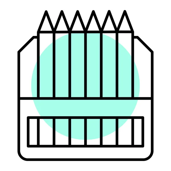 Pencil Icon Outline Illustration Wooden Vector Icons Web — 图库矢量图片