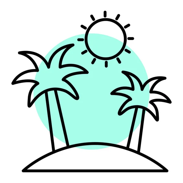 Sommer Strand Urlaub Symbol Vektor Illustration Design — Stockvektor