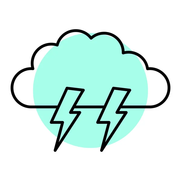 Cloud Thunder Icon White Background Vector Illustration — Archivo Imágenes Vectoriales