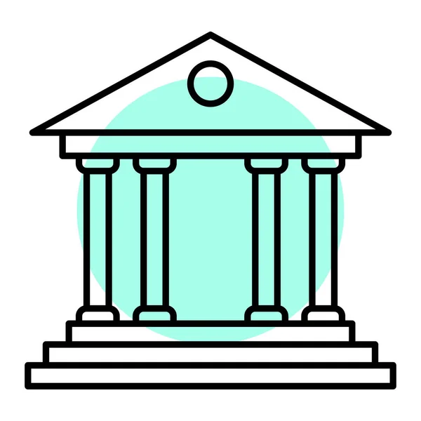 Ikona Budovy Banky Vektorová Ilustrace — Stockový vektor