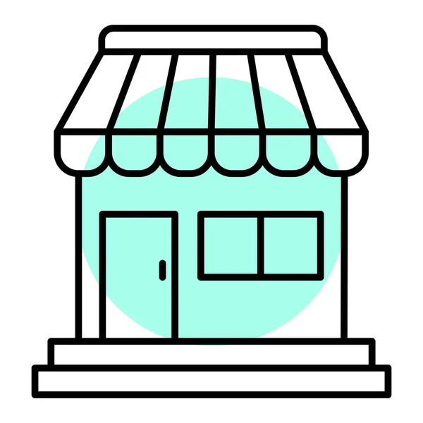 Vector Tienda Color Plano Icono Línea Delgada — Archivo Imágenes Vectoriales